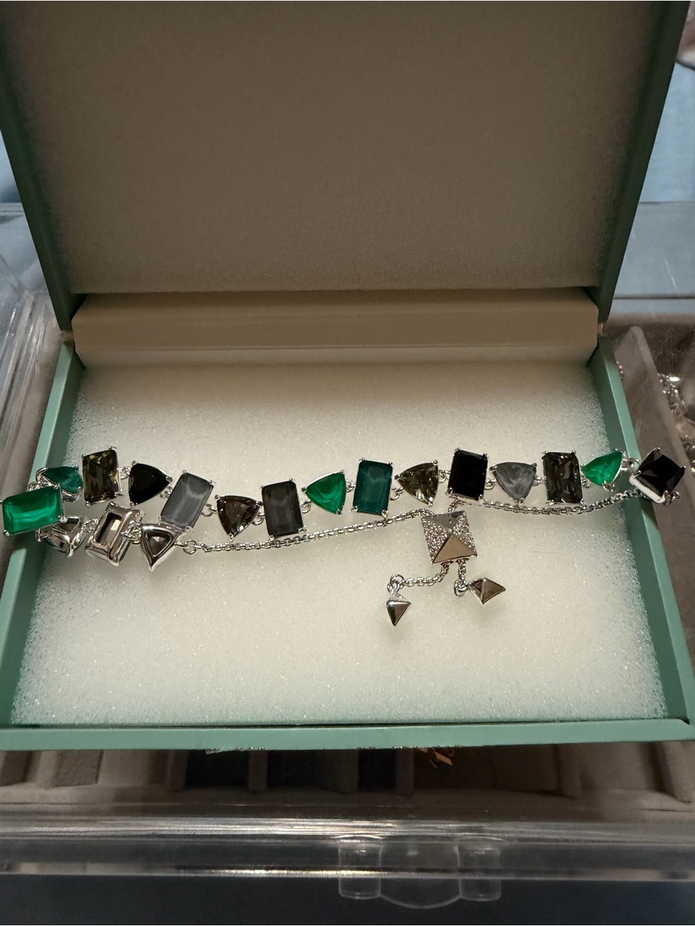 Moss and Marble on Silver: Jewel Candy